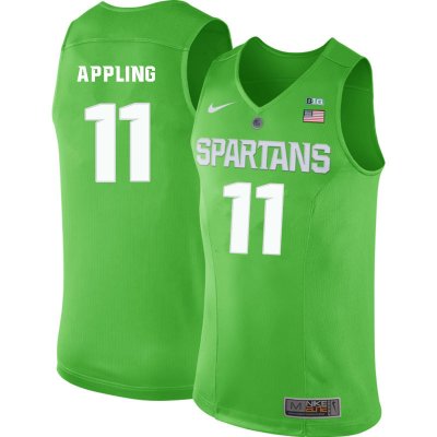 Men Michigan State Spartans NCAA #11 Keith Appling Green Authentic Nike 2020 Stitched College Basketball Jersey SJ32R45ZJ